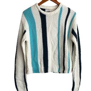 Stiches Stripes Sweater L NWT Blue White Cream Academia Preppy